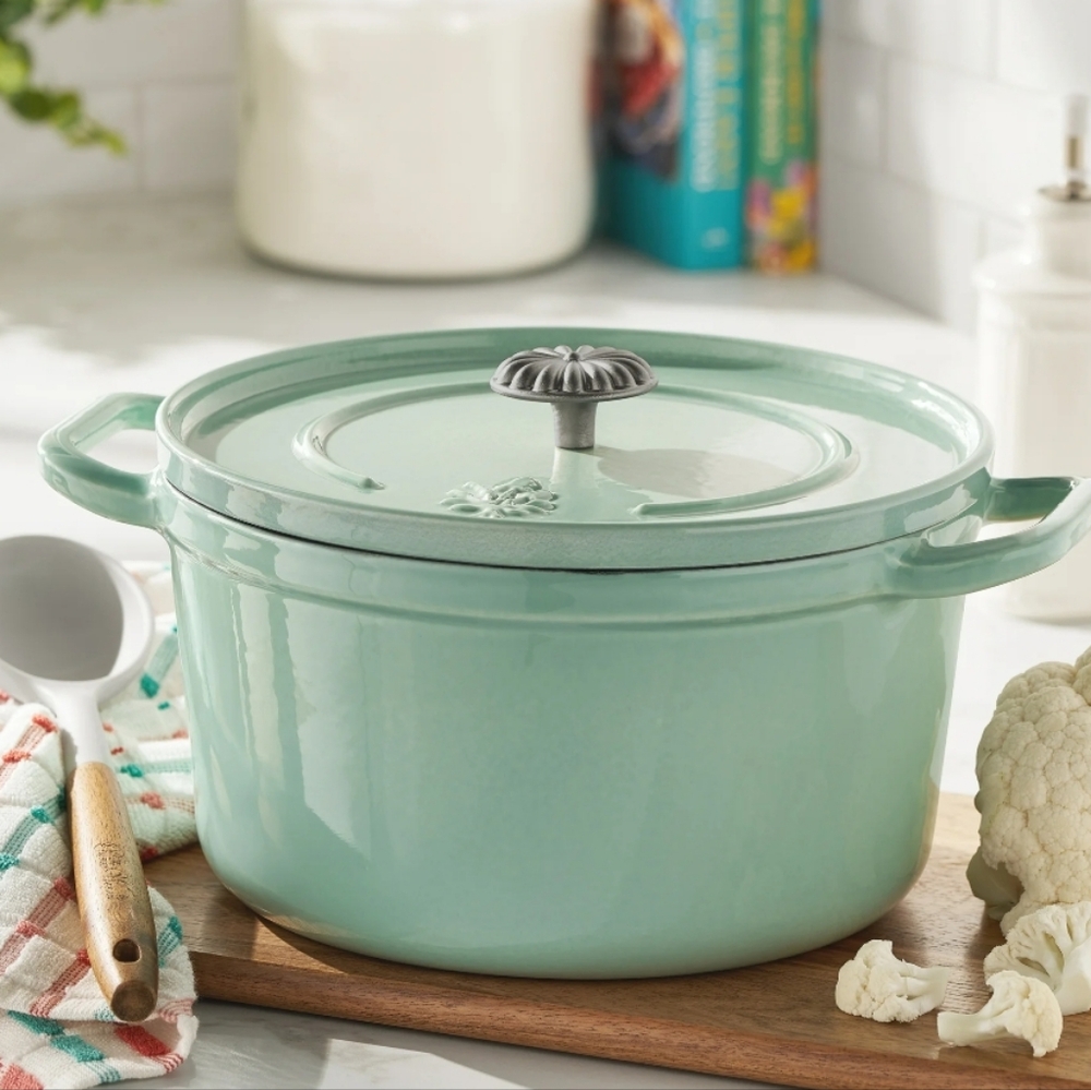❤️ 2025 The Pioneer Woman Green 5 QT Cast Iron Dutch Oven
